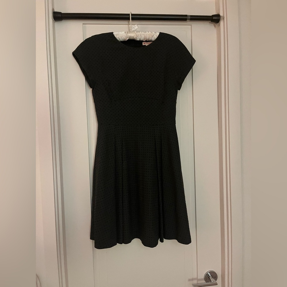 Grey and black wool velvet brooks brothers dress